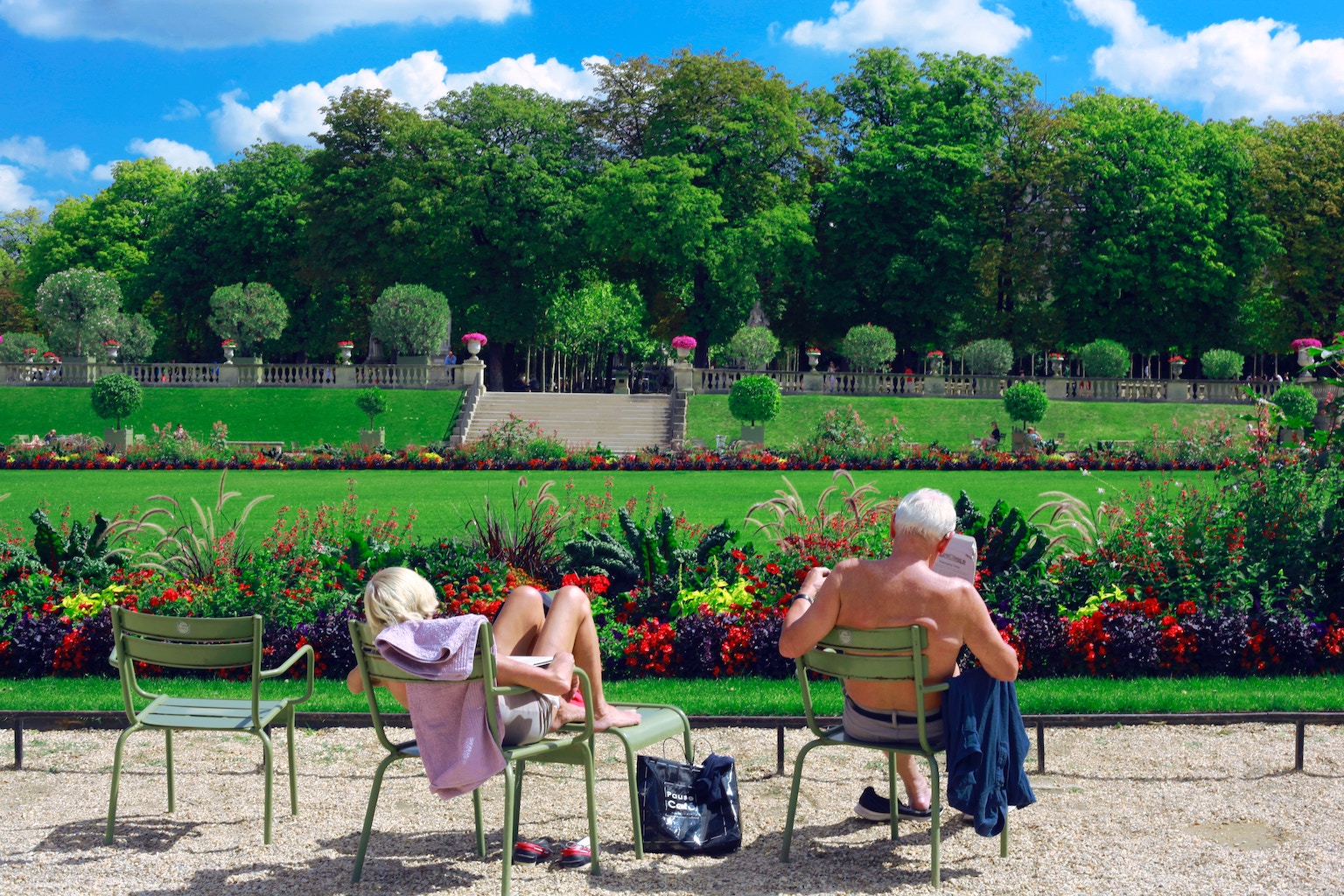 Sunbathers at the Jardin de Luxembourg